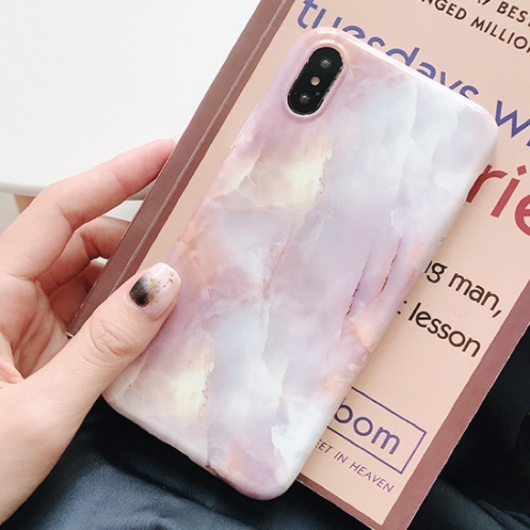 FINAL SALE iPhone XR/XS MAX Case Pink Stone Marble - Picture 4 of 7